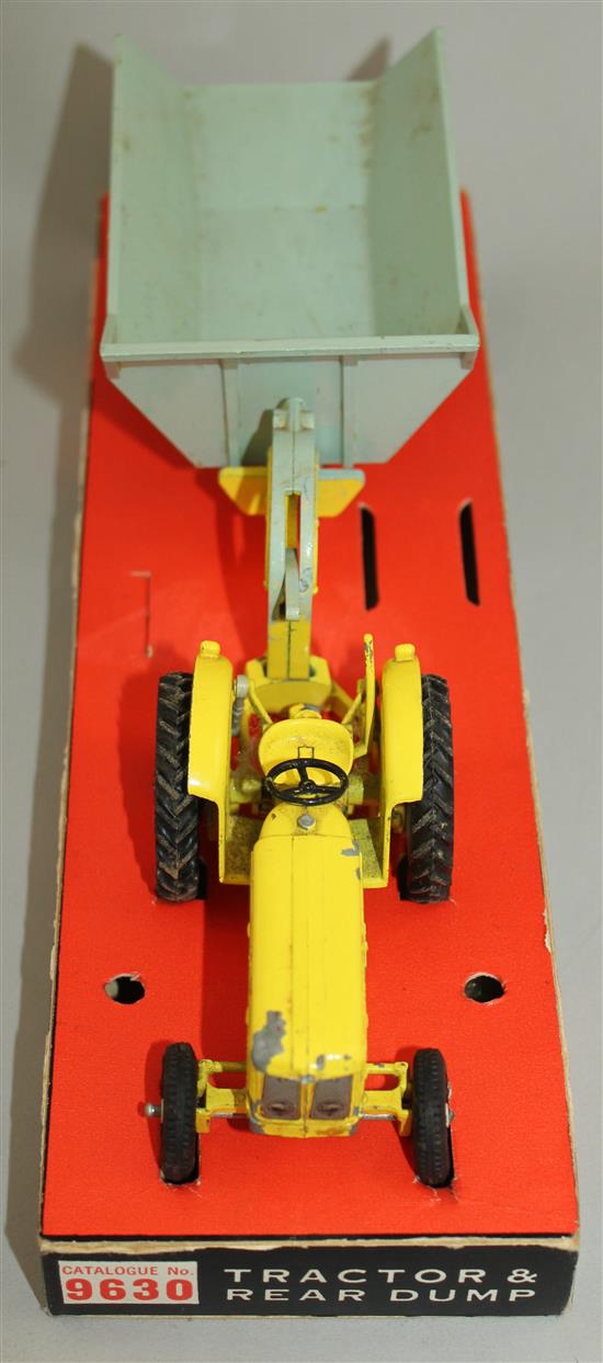 A Britains 9630 tractor and rear dump,